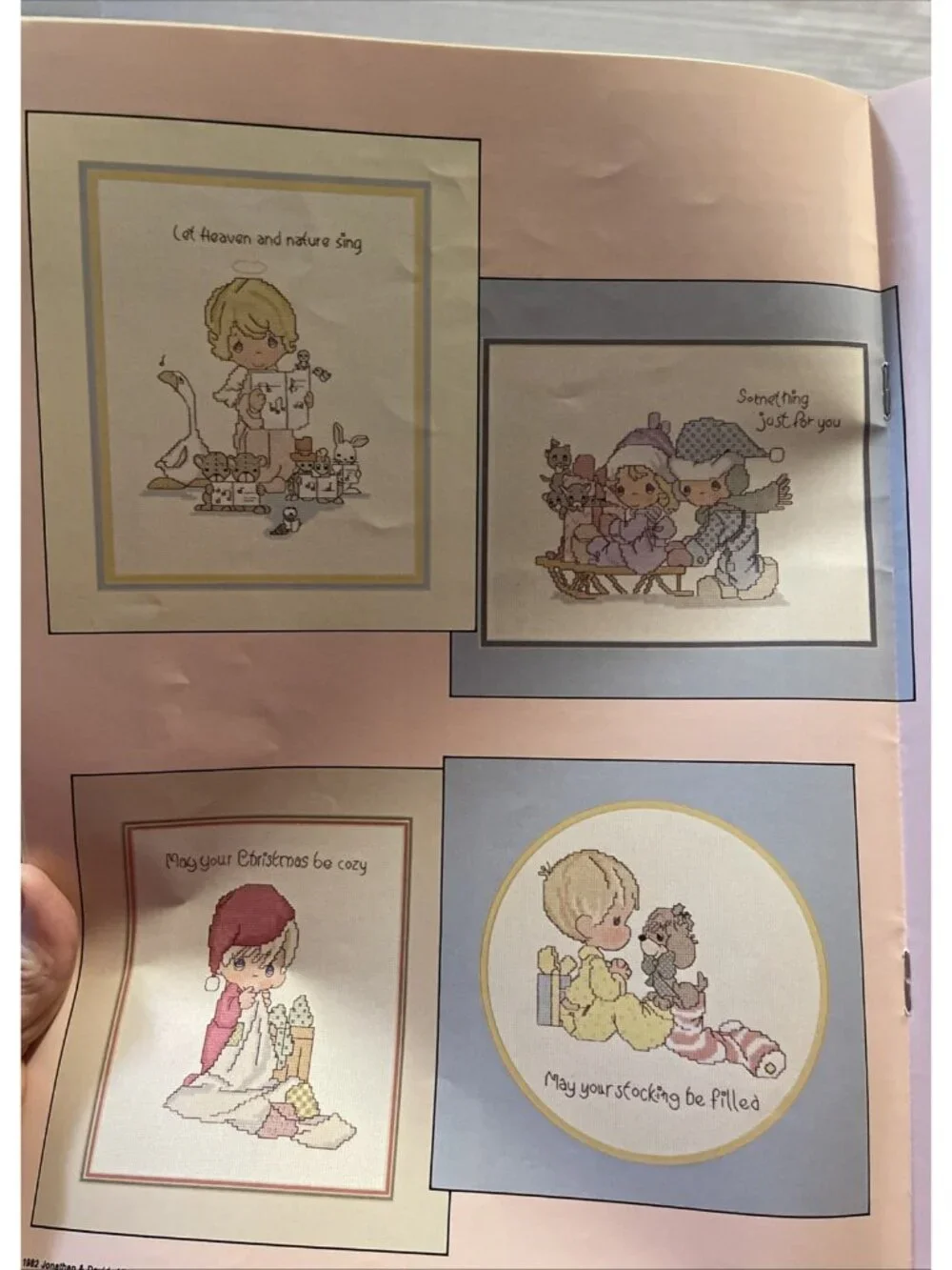 Precious Moments Cross Stitch Booklet PM-4 Peace on Earth Gloria & Pat 1983 VGUC